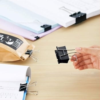 Clipsuri metalice pentru hârtie – Dacheng, metal, pachet de 150 bucăți