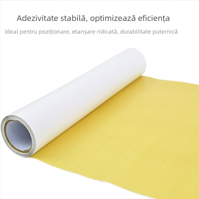 Bandă adezivă dublu-fată pentru plăci de flexografie, bază BOPP, potrivită pentru plăci din rășină și cauciuc
