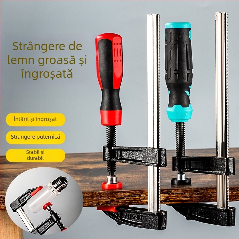 Clip F pentru tâmplărie, calitate industrială, material Ma steel + cast iron, aplicații: fixare lemn