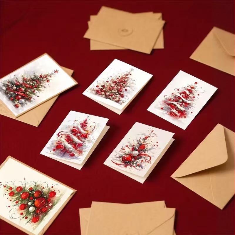 Set de felicitări de Crăciun pentru prieteni, familie și colegi (Număr de articol: B; Material: carton; Tehnică: imprimare; Sărbători eligibile: Naștere, Universal, Crăciun, Aniversare; Stil: Simplu Modern)