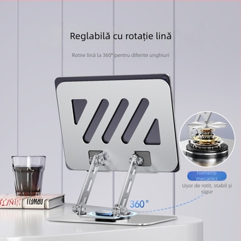 Suport pentru tabletă rotativ la 360° — de birou, pliabil, din aliaj de aluminiu, Model P001