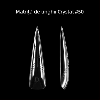 Moldă cristal pentru extensie unghii Nr. 50 — plastic, formă pentru unghii