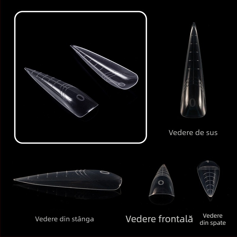 Moldă cristal pentru extensie unghii Nr. 50 — plastic, formă pentru unghii
