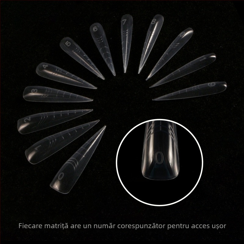 Moldă cristal pentru extensie unghii Nr. 50 — plastic, formă pentru unghii