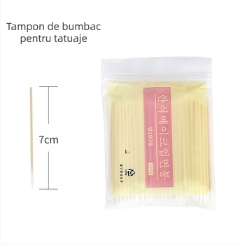 Bețișoare de bumbac de unică folosință, vârf ascuțit, vârf fin – pentru frumusețe, tatuaje, machiaj și linie de tuș pentru ochi