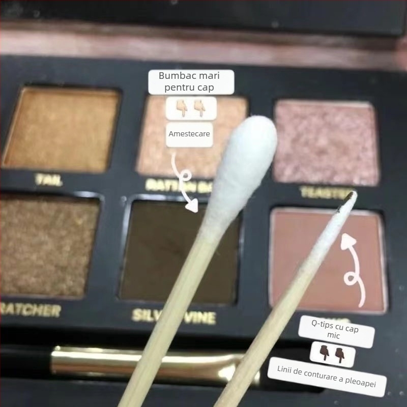 Bețișoare de bumbac de unică folosință, vârf ascuțit, vârf fin – pentru frumusețe, tatuaje, machiaj și linie de tuș pentru ochi