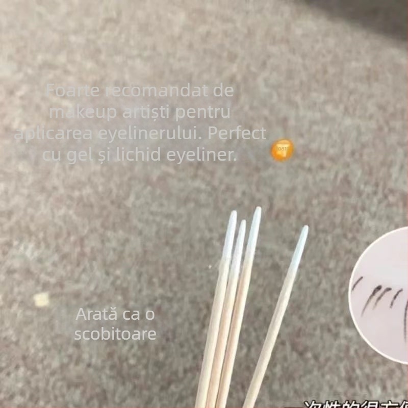 Bețișoare de bumbac de unică folosință, vârf ascuțit, vârf fin – pentru frumusețe, tatuaje, machiaj și linie de tuș pentru ochi