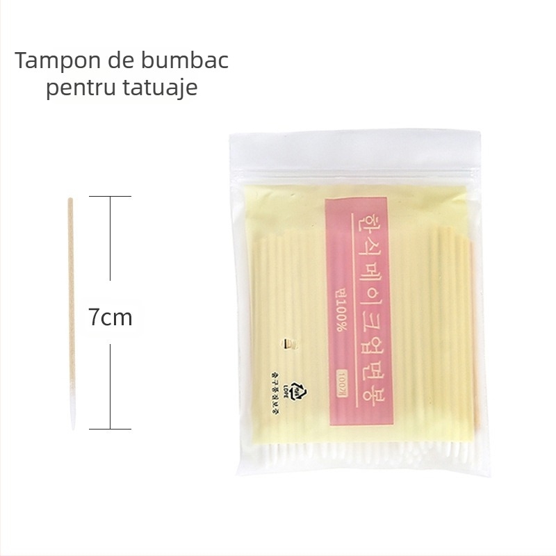 Bețișoare de bumbac de unică folosință, vârf ascuțit, vârf fin – pentru frumusețe, tatuaje, machiaj și linie de tuș pentru ochi