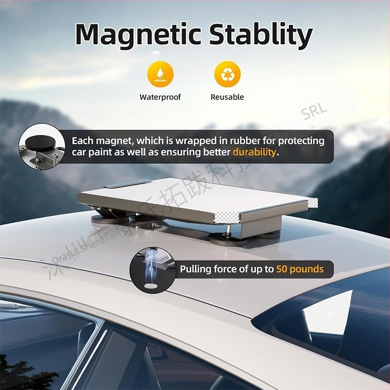 KBZ suport metalic mini pentru acoperișul mașinii cu prindere magnetică – V4, capacitate 30 kg, DY1269