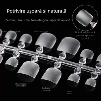 Plăci pentru extensii de unghii la picioare – ultra-subțiri, impecabile, mate, purtabile (Ak55, Bobo, Stil: ultra-subțire și fără cusur, Formă: purtabilă, Model: gheară de pisică)