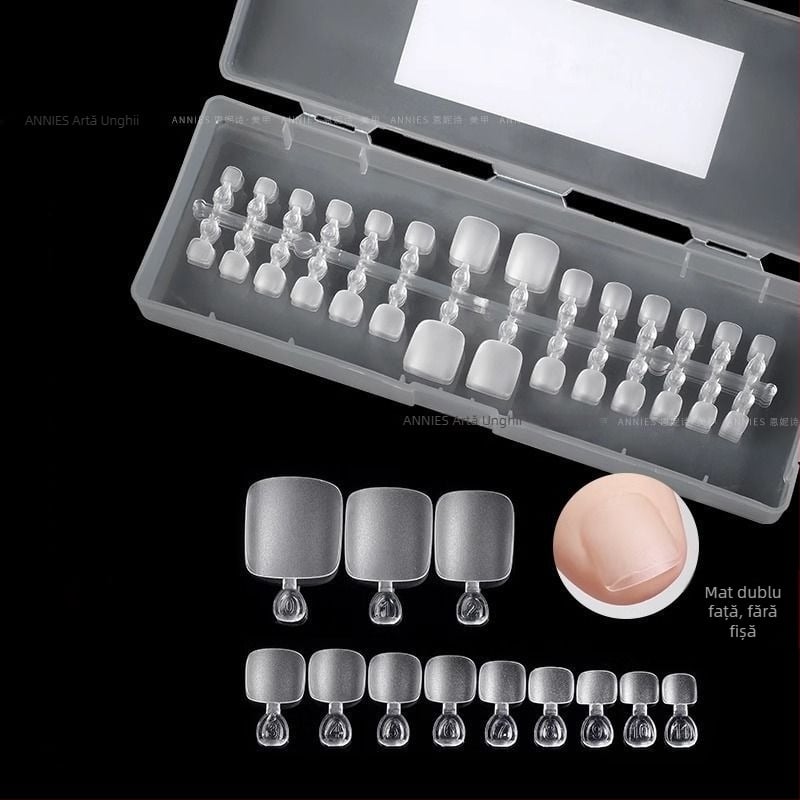 Plăci pentru extensii de unghii la picioare – ultra-subțiri, impecabile, mate, purtabile (Ak55, Bobo, Stil: ultra-subțire și fără cusur, Formă: purtabilă, Model: gheară de pisică)