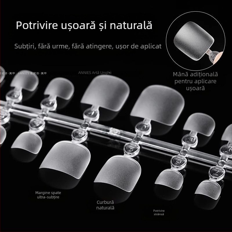 Plăci pentru extensii de unghii la picioare – ultra-subțiri, impecabile, mate, purtabile (Ak55, Bobo, Stil: ultra-subțire și fără cusur, Formă: purtabilă, Model: gheară de pisică)