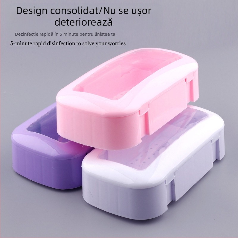 Cutie de dezinfectare pentru uneltele de manichiură și gene – curățare cu alcool și înmuiere, plastic, 320 g, Zidivi OEM