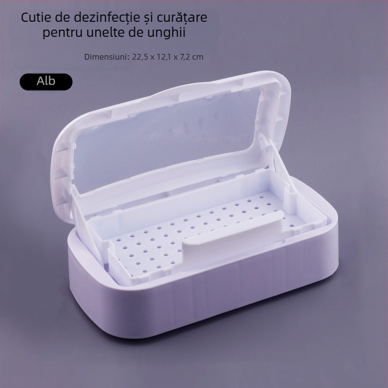 Cutie de dezinfectare pentru uneltele de manichiură și gene – curățare cu alcool și înmuiere, plastic, 320 g, Zidivi OEM
