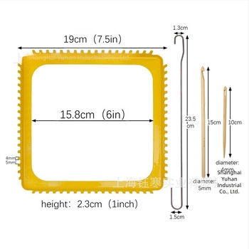 DIY loom de țesut - cadru pătrat pentru țesut, dinți dens, 18 dinți