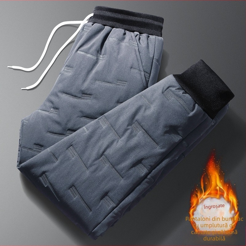 Pantaloni casual pentru bărbați, talie înaltă, croială dreaptă, lungi, amestec de fibre chimice