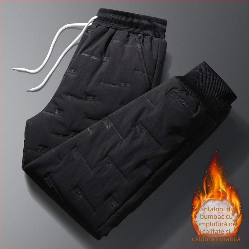 Pantaloni casual pentru bărbați, talie înaltă, croială dreaptă, lungi, amestec de fibre chimice