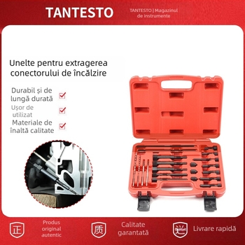 Set de 22 piese – unelte pentru repararea filetului bujiei de încălzire auto; set de instrumente pentru eliminarea electrozilor bujiei avariate