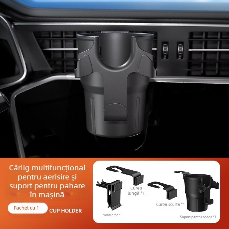 Organizator pentru spatele scaunului auto cu suport pentru cupe și telefon, plastic, montaj suspendat, potrivire universală, imprimare logo disponibil