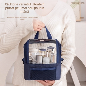 Geantă de machiaj din Oxford, impermeabilă, căptușită cu nailon, culoare uni, pentru utilizare zilnică