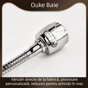 Robinet bucătărie W-023, oțel inoxidabil, rotire la 360°, montaj spiral, finisaj electroplacare