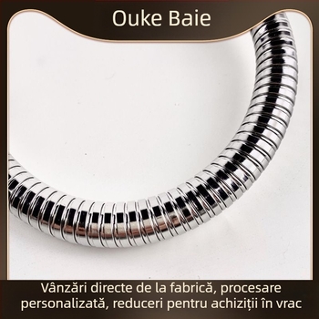 Robinet bucătărie W-023, oțel inoxidabil, rotire la 360°, montaj spiral, finisaj electroplacare