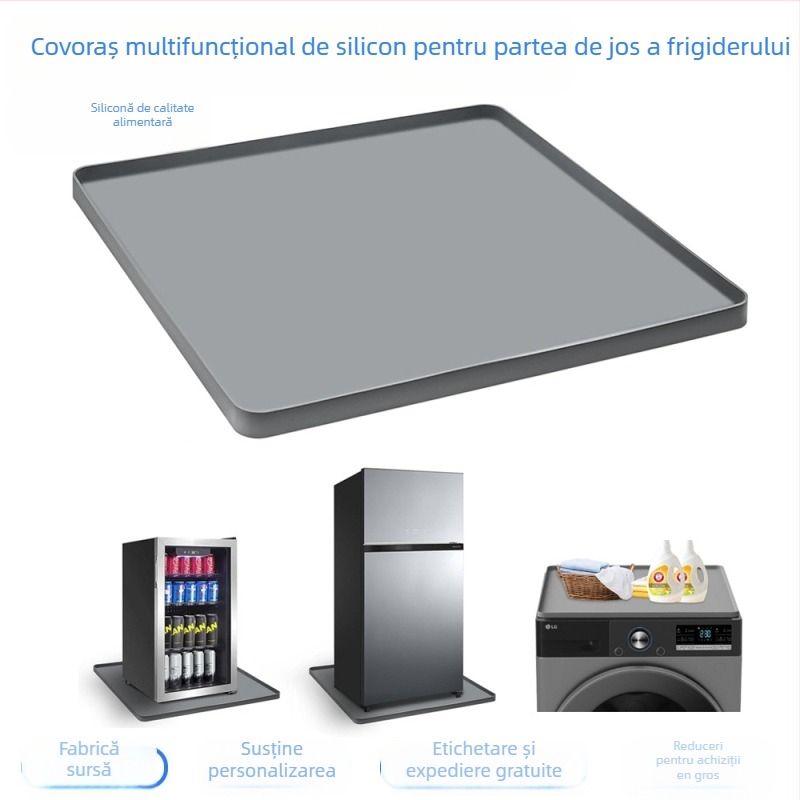 Set de covorașe din silicon pentru partea de jos a frigiderului, partea superioară a mașinii de spălat și depozitare în baie (Material: Silicon; Stil: Simplu și modern; Spațiu de depozitare: baie)