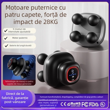 Masajer electric internațional, cu motor cu perii, peste 5 trepte de viteză, peste 6 capete de masaj și zgomot 46–70 dB.