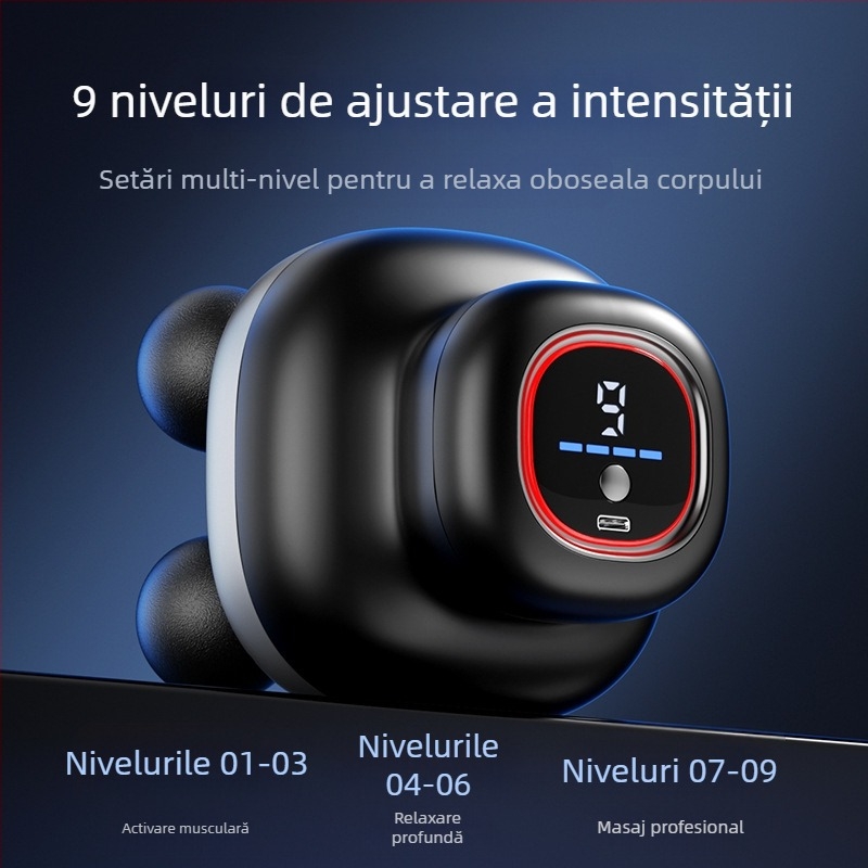 Masajer electric internațional, cu motor cu perii, peste 5 trepte de viteză, peste 6 capete de masaj și zgomot 46–70 dB.