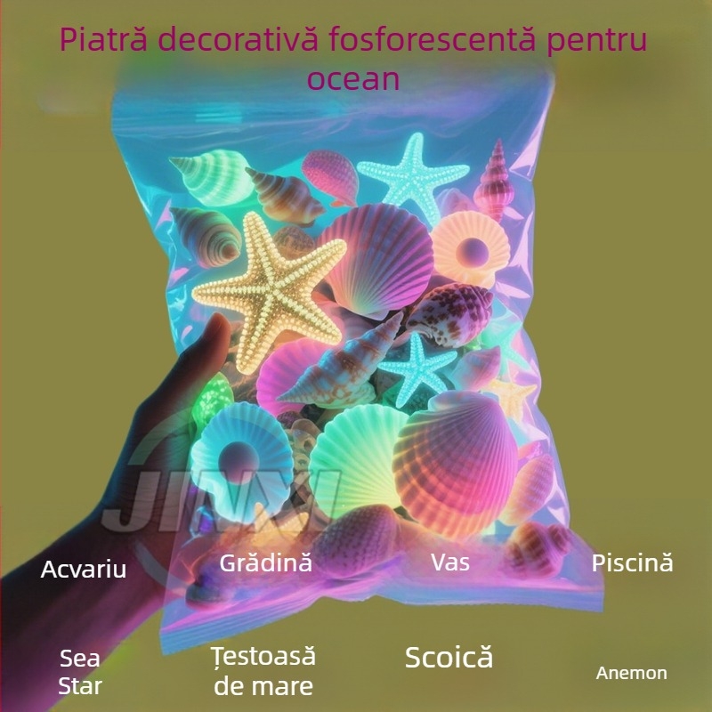 Pietre luminate pentru acvariu, piatră oceanică, decor pentru fundul acvariului, cod 020