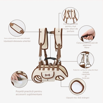 Sac de transport pentru animale de companie cu design crossbody pe piept — Material Oxford, model solid, origine Zhejiang, geantă pentru animale de companie