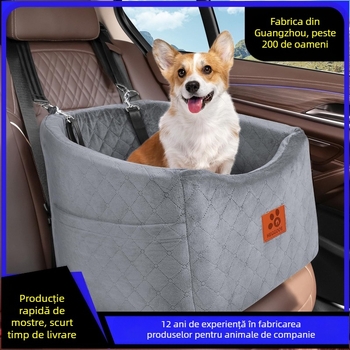 Perna de scaun auto pentru câine — velur, lavabilă, detașabilă, marcă Fushang