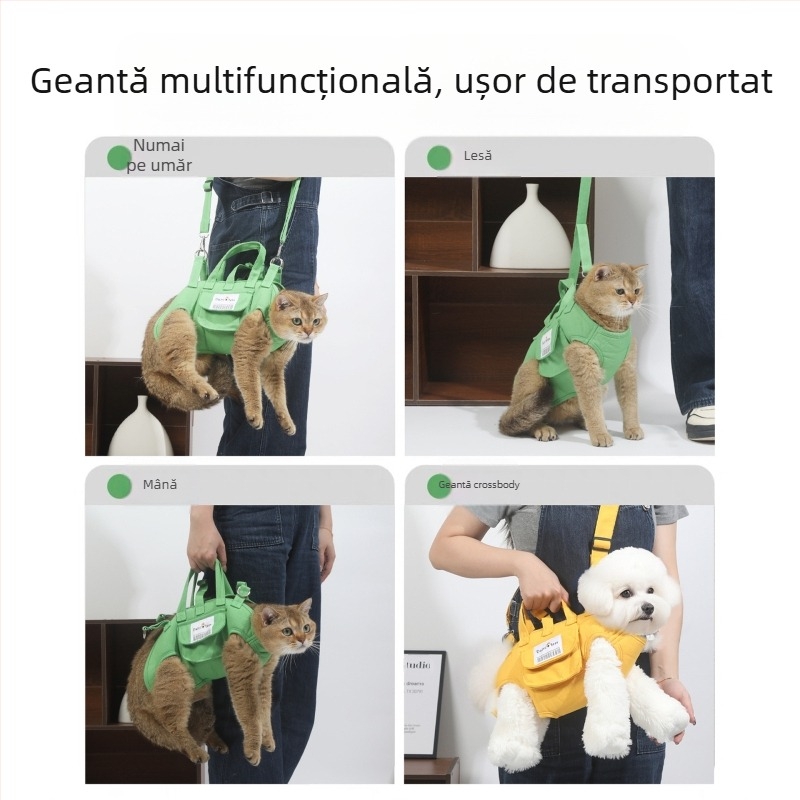 Geantă canvas pentru animale, crossbody design, neimportată, fără autorizare IP