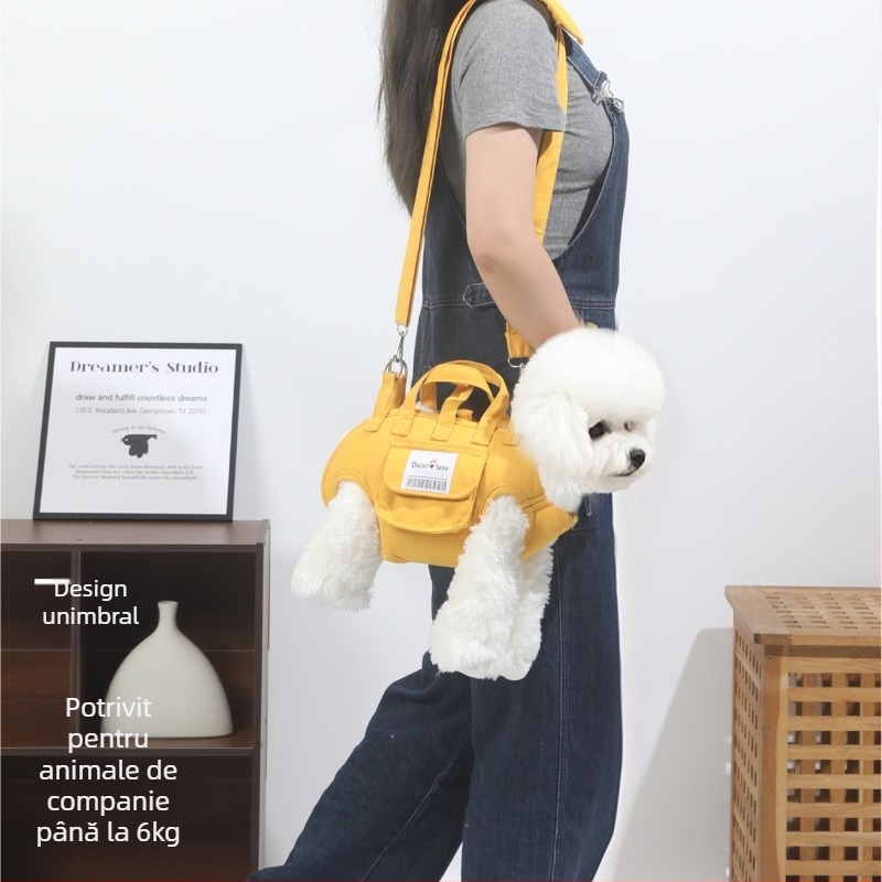 Geantă canvas pentru animale, crossbody design, neimportată, fără autorizare IP