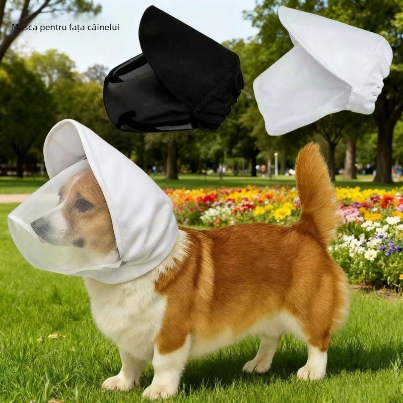Botniță pentru câine din nylon, capac pentru cap – protecție împotriva mușcăturilor și înțepăturilor de insecte