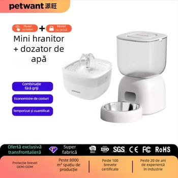Set inteligent de hrănire și fântână de apă pentru animale de companie, pisici și câini