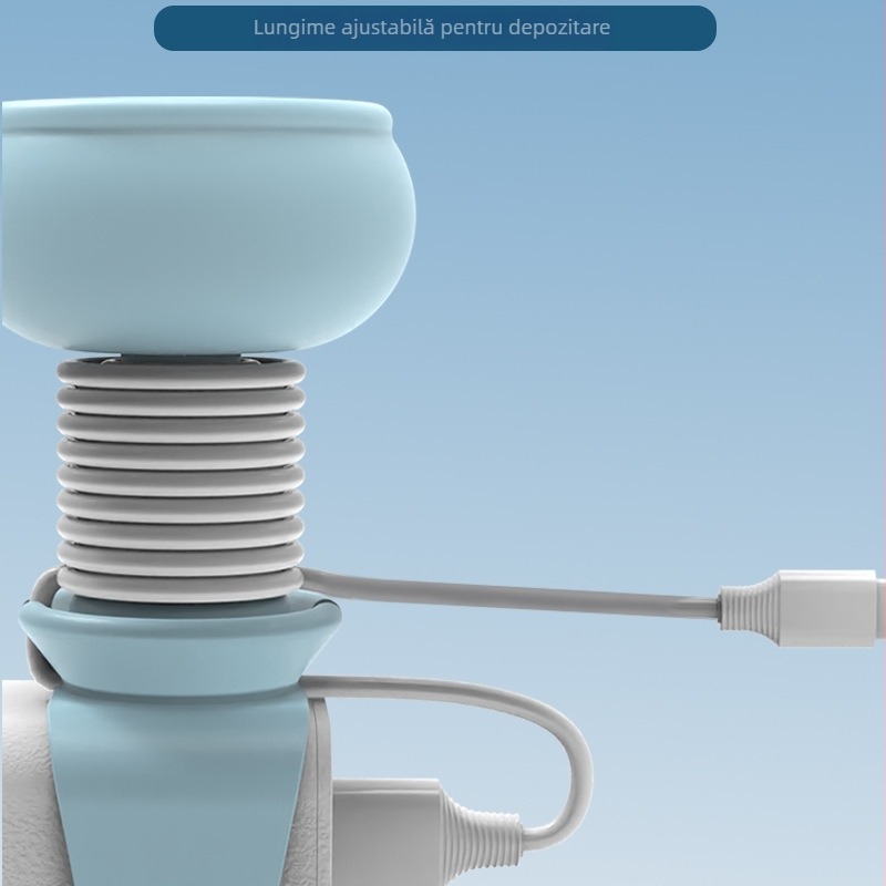 Organizator de cabluri din silicon, design desen animat, pentru încărcătoare