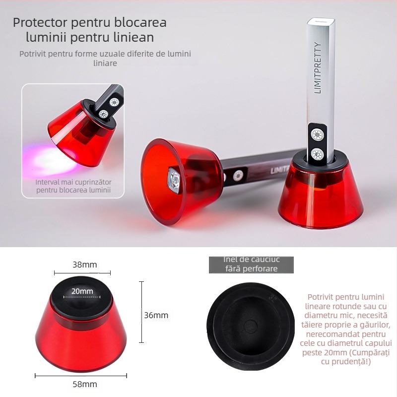 Suport pentru artă unghii cu scut de lumină anti-albastru, din plastic, model zqgj0430, 1 bucată