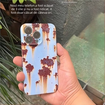 Husă de telefon cu pete de zinc și aspect de spart, durabilă anti-cădere, Seria 1, Cod produs 000000, Marca: Fără marcă