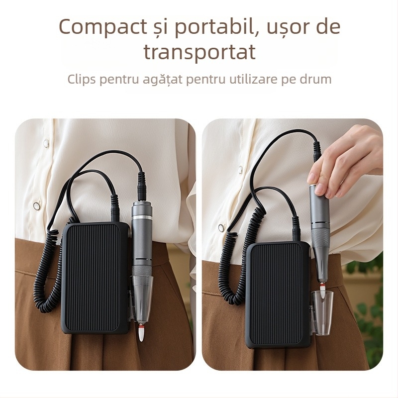 Freza electrică pentru unghii – instrument de șlefuire a suprafeței unghiilor, corp din plastic, model CH-DM802, Zhejiang