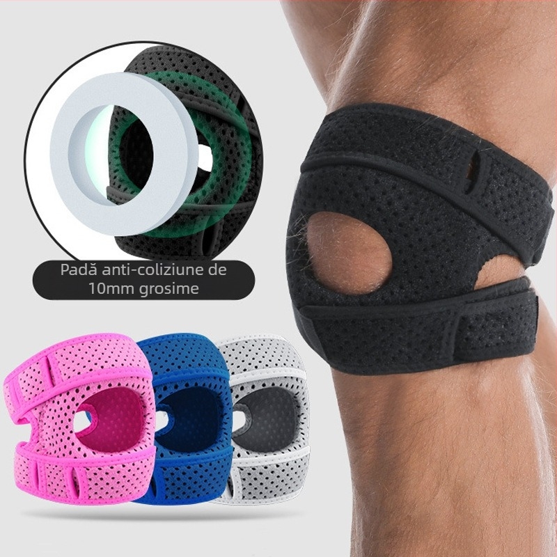 Brat de genunchi cu compresie a patellei și a meniscului, respirabil, unisex, pentru alergare și fitness; material principal: țesătură compozită; parte protejată: genunchiul; categorie: protecții pentru genunchi; sporturi aplicabile: diferite sporturi
