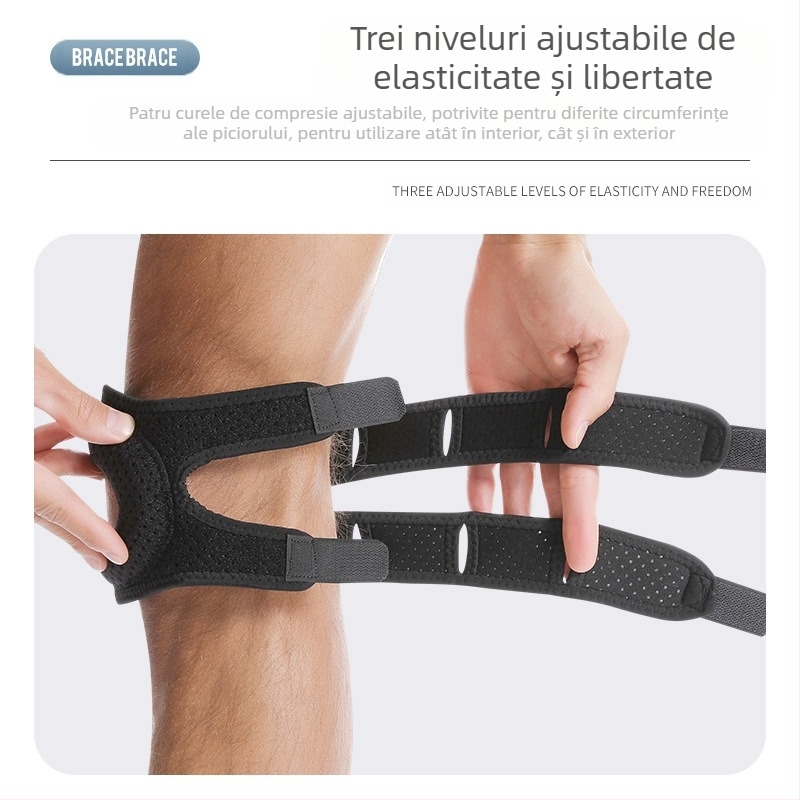 Brat de genunchi cu compresie a patellei și a meniscului, respirabil, unisex, pentru alergare și fitness; material principal: țesătură compozită; parte protejată: genunchiul; categorie: protecții pentru genunchi; sporturi aplicabile: diferite sporturi