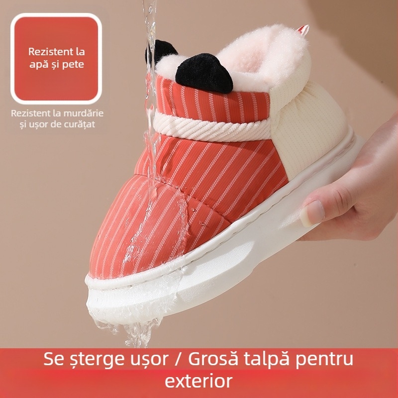 Pantofi interior pentru copii, model cu desen animat, partea superioară din piele artificială, talpă PVC, pentru 4–12 ani, iarna 2024