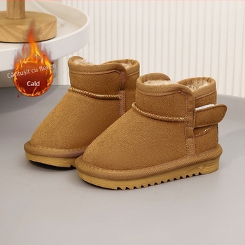 Cizme de zăpadă pentru copii, unisex, velur la exterior, gleznă joasă, călduroase