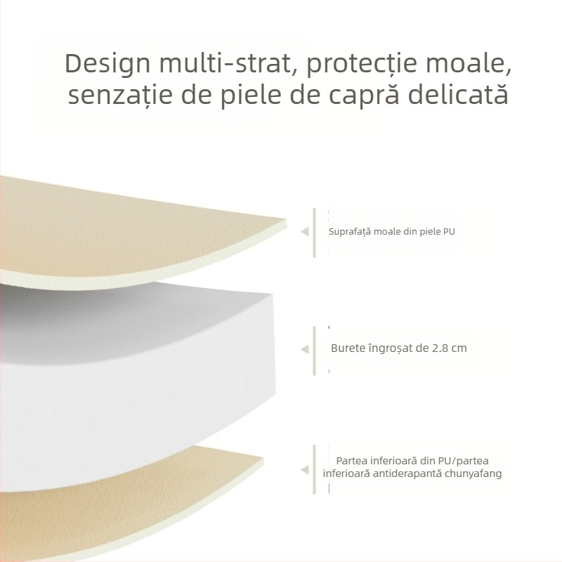 Covor PU impermeabil pentru copii, 3 cm grosime, podea de joacă demontabilă, cu două fețe