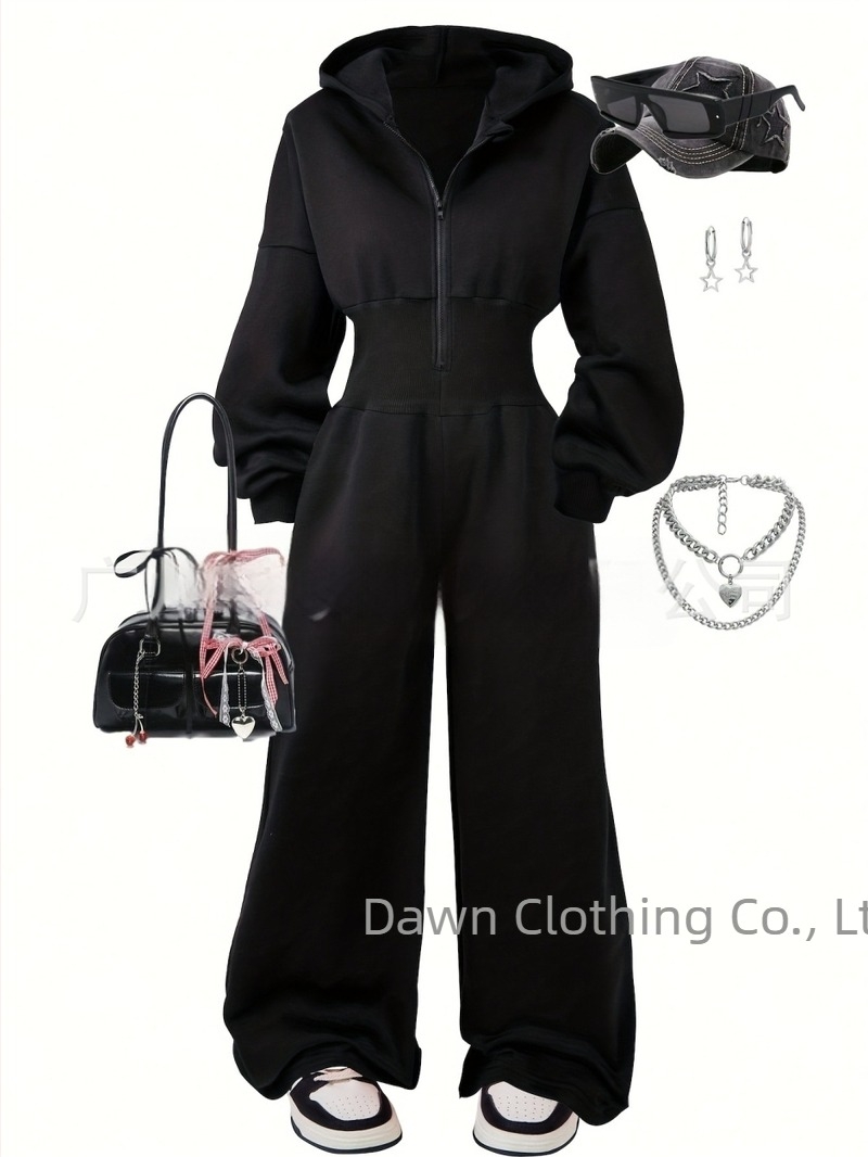 Set de două piese tricotat pentru femei | mâneci lungi, pantaloni lungi, amestec bumbac-poliester cu elastan, imprimare prin transfer termic, primăvara 2025, stil european și american