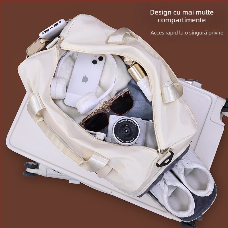 Geantă de voiaj unisex – 20–35 L, poliester, impermeabilă, despărțire uscat-umed, căptușeală poliester