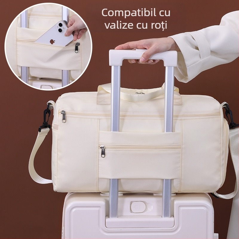 Geantă de voiaj unisex – 20–35 L, poliester, impermeabilă, despărțire uscat-umed, căptușeală poliester