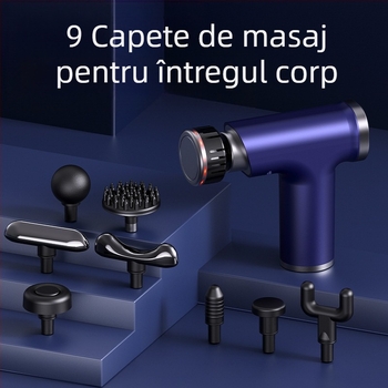 Masaj fascia USB reîncărcabil cu reglaj multiplu, 5+ trepte, 6+ capete de masaj, baterie încorporată 1200–2000 mAh
