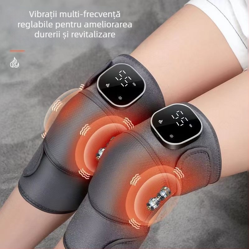 Masaj pentru genunchi cu încălzire grafen, bandaj termic, control fără fir, alimentare 5V, 45–65°C, 450 g, 3 moduri, control inteligent al temperaturii